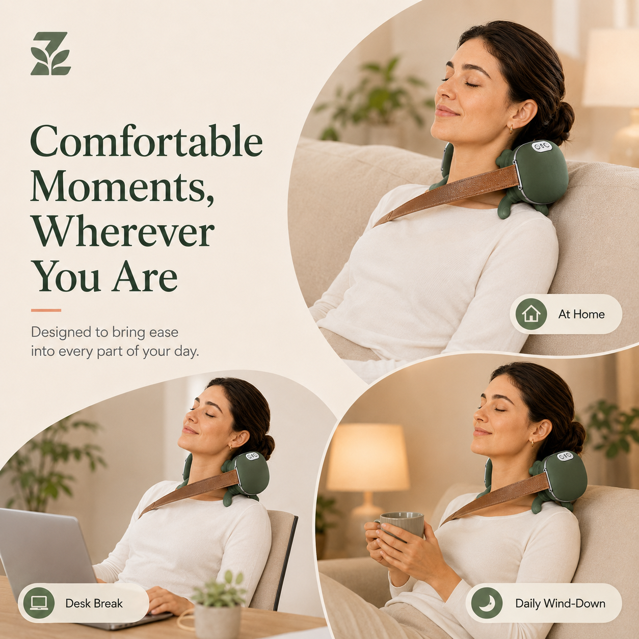 Zedanova massager used at home during desk breaks and daily wind down routines